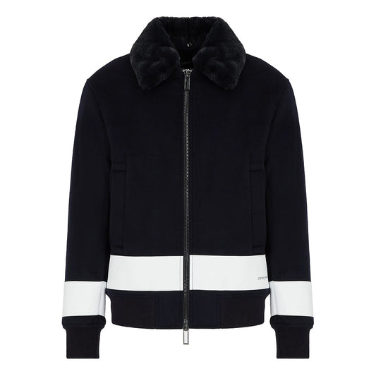 Emporio Armani Casentino Cashmere Wool Jacket in Navy Blue