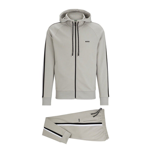 BOSS COTTON TRACKSUIT SET IN GREY