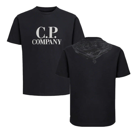 CP COMPANY JUNIOR JERSEY GOGGLE T-SHIRT IN BLACK